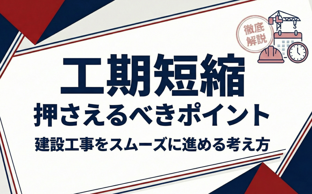 工期を短縮するために押さえるべきポイントとは？建設工事をスムーズに進める考え方