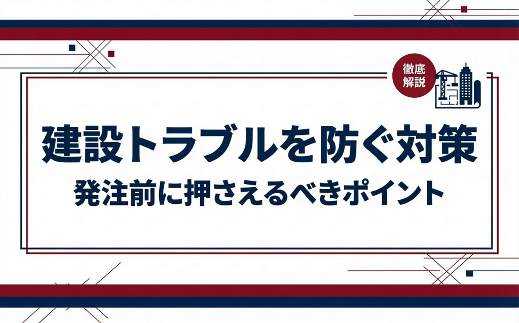 建設トラブルを防ぐための対策とは？発注前に押さえるべきポイントを解説